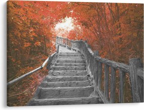 Kép - Lépcsők a természetben, narancssárga (70x50 cm)