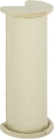 PawHut 85cm Magas Macska Kaparóoszlop Zsineggel, Dőlést Megelőző Macska Kaparófának Közepes Méretű Macskáknak, Krémfehér | Aosom