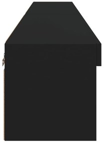 2 db fekete TV-szekrény LED-világítással 80x30x30 cm