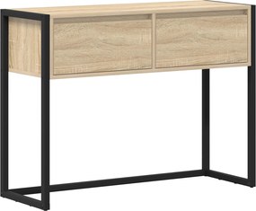 vidaXL Végasztal fiókkal tárolóval Sonoma 100 x 36 x 75 cm Faanyag
