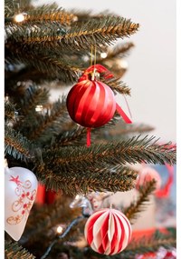 3 db-os fehér üveg szívalakú karácsonyi dísz készlet - Ego Dekor