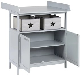 Szürke gyerek komód pelenkázó feltéttel 87x100x75 cm Hamburg – Roba