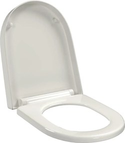 Fehér szögletes gyorskioldó WC-ülőke lassan csukódó fedéllel