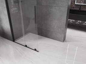 Mexen Velar, nyílásba tolóajtó Walk-In típusú 110 cm, 8 mm átlátszó üveg, fekete matt, 871-110-000-03-70