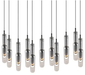 Fekete-ezüstszínű LED függőlámpa üveg búrával Lucent – Trio Select