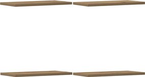 vidaXL 4 db kézműves tölgy színű szerelt fa fali polc 40 x 20 x 1,5 cm