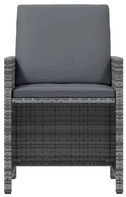 21 részes szürke polyrattan kerti étkezőgarnitúra párnákkal