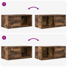 füstös tölgy színű szerelt fa TV-szekrény 60x31x25,5 cm