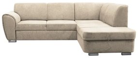 SERPA L-alakú, jobb oldali, kihúzható sarokülőgarnitúra tárolóval, bézs
