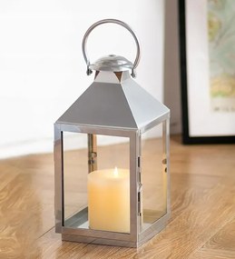 Nuptio fém lámpa ezüst 35 cm kerti gyertyatartó