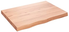világosbarna kezelt tömör tölgyfa fali polc 80x60x(2-6) cm
