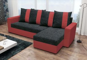 ágyazható sarokülő garnitúra GRASSA, 230x133, Kornet 10/Dolaro 12 piros