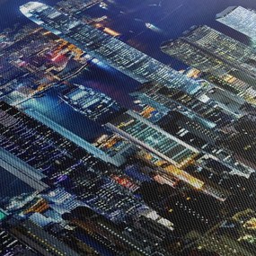 Egy kép a felhőkarcolók éjjel (120x50 cm)