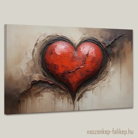 Absztrakt szív falikép – érzelmek a vásznon, prémium minőség 60x40 cm