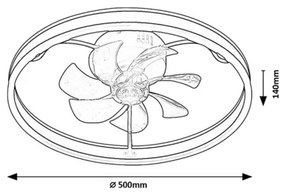 Rabalux 71337-LED Dimmelhető mennyezeti lámpa ventilátorral FANFY 40W/230V 3000/4000/6000K + távirányító