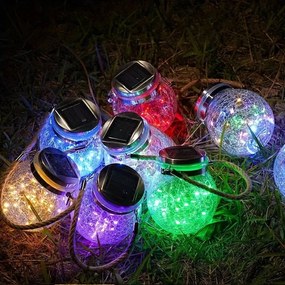 Kötélen Függő, Felakasztható Napelemes 30 LED-es Kerti Lámpa Solar Kempinglámpa Kemping Lámpa Választható Szín