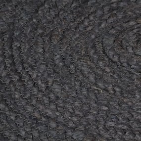 sötétszürke kézzel font kör alakú jutaszőnyeg 90 cm