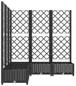 fekete polipropilén rácsos kerti ültetőláda 120 x 120 x 121,5cm