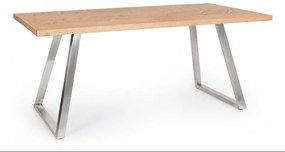 MIDEON modern étkezőasztal - 180cm - ezüst/fekete