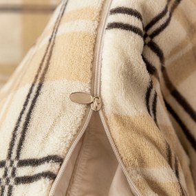 Mikroplüss ágyneműhuzat PLAID krémszínű Ágyneműhuzat mérete: 2 db 70 x 90 cm | 200 x 220 cm