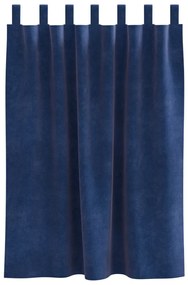 Függönyök Húzó Hurokkal 2 db Sötétkék Pamut