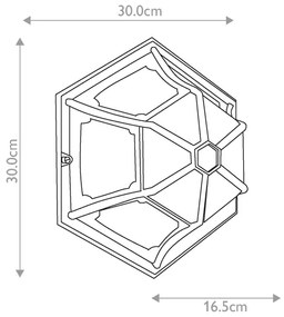Elstead PR12-BLACK - Kültéri mennyezeti lámpa PARISH 1xE27/60W/230V IP44