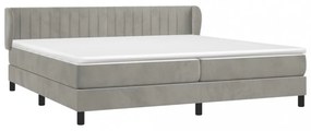 világosszürke bársony rugós ágy matraccal 200x200 cm