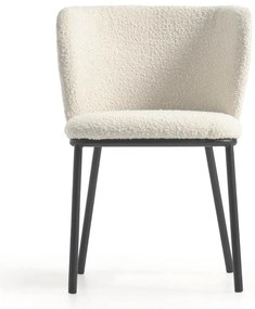 Fehér kárpitozott étkezőfotel Ciselia – Kave Home