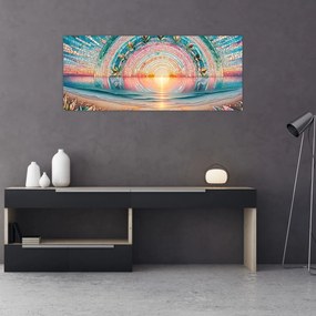Kép – Naplemente mozaik (120x50 cm)