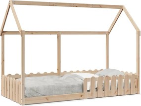 vidaXL tömör fenyőfa házikó gyerekágykeret 90 x 190 cm