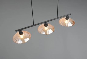 Fekete-borostyán színű fém függőlámpa üveg búrával Eluna – Reality