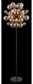 Globo 15633SS - Állólámpa UDO 6xE14/25W/230V fekete/füstös