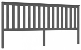 szürke tömör fenyőfa ágyfejtámla 206 x 6 x 101 cm