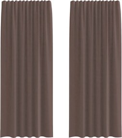 vidaXL 2 db barna fátyolfüggönyök fülecske tetejével 140x260 cm
