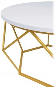 DIAMOND konferencia asztal 40x70 cm arany/fehér