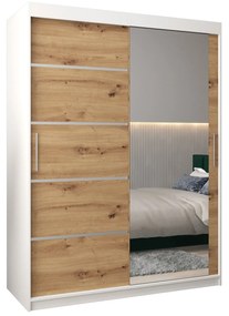 Ruhásszekrény 150 cm tükörrel Verika 2 150 (fehér + artisan tölgy). 1064200