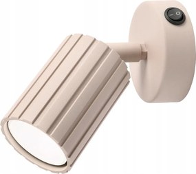 Kinkiet ścienny Prisma z włącznikiem beżowy ryflowany klosz, GU10