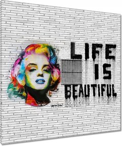 Vászonkép 90x90 Banksy Life is beautiful