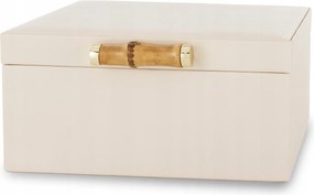 Fehér ékszerdoboz bőrszerű szövet