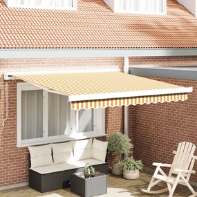 Kézi Behúzható Napellenző Sárga és Fehér 300x250 cm