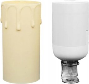 Gilza gyertya foglalattal E27 41x86 mm ecru