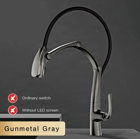 Konyhai csaptelep ELITE EDITION KSS1899 szenzorral, kihúzható zuhanyfejjel, több színváltozatban — Gunmetal szürke — Nem