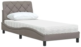 tópszínű szövet ágy matraccal 80x200 cm