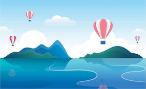 Fotótapéta Léggömbök a Hegyi-tónál nyugalom és álmok 200x140 +ragasztó