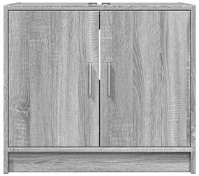 Szürke sonoma színű szerelt fa mosdószekrény 63 x 29 x 55 cm