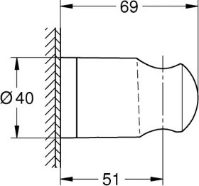 GROHE 27958001 - VITALIO UNIVERSAL falra szerelhető zuhanytartó konzol, fényes króm