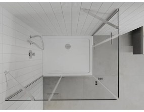 Mexen Roma Duo, zuhanykabin 90 (ajtó) x 80 (ajtó) cm, 6mm átlátszó üveg, króm profil + zuhanytálca, 854-090-080-01-02-4010