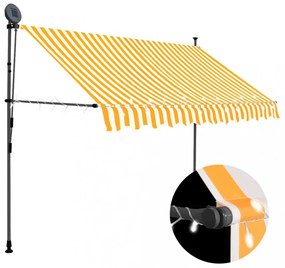 fehér-narancssárga kézzel kihúzható LED-es napellenző 300 cm