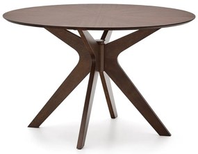 Kerek étkezőasztal diófa dekoros asztallappal ø 120 cm Naanim – Kave Home