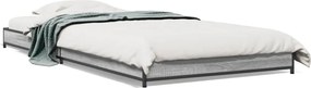 vidaXL sonoma tölgyszínű szerelt fa és fém ágykeret 75 x 190 cm